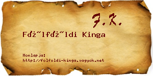 Fölföldi Kinga névjegykártya